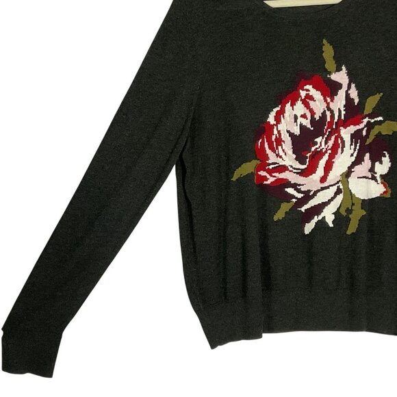 Ann Taylor Factory long-sleeve pullover sweater, dark gray, XL - Picture 3 of 8